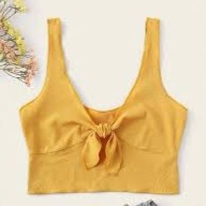 Shein Yellow Crop Top